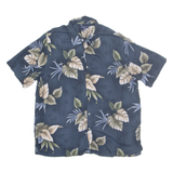 CROFT & BARROW Mens Hawaiian Shirt Blue Floral XL