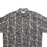 CROSSINGS Mens Hawaiian Shirt Black Crazy Pattern XL