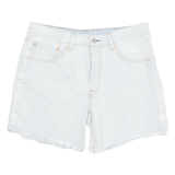 LEVI'S Embroidered Cut Off 501 Big E Womens Denim Shorts Blue M W33