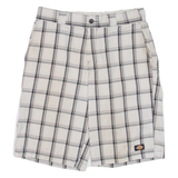 DICKIES Mens Workwear Shorts Beige Check M W32