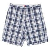 CHAPS Mens Chino Shorts Blue Check M W34