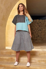 Mars Top (Grey and Aqua)