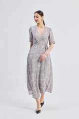 Maxi Wrap Floral dress in Vintage Vines