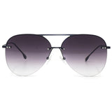 Megan 2 - Faded Black Metal Aviator Sunglasses