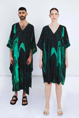 Mini Kaftan in Green Swirl