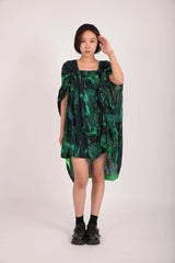 Mini Kaftan in Green Swirl