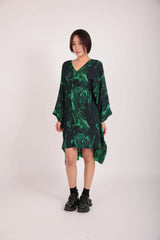 Mini Kaftan in Green Swirl
