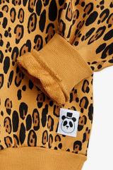 Kids Leopard Sweatshirt - Organic Cotton Raglan Jumper
