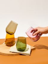 RESERVE 16oz Stemless Wine Color Series Tritan™ Copolyester Glass Moss