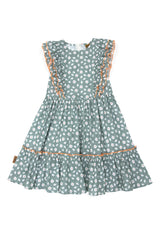 Girl dress - Green Flowers