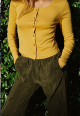 Organic Rib Cardigan