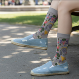 Anyfootwear 5 Pairs Grey Size 5-9 Fashion Sock High-Quality Office Sports Business Long Sock Cotton Solid Colors Skateboard Knitted Casual