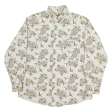 WOOLRICH Mens Shirt Grey Crazy Pattern Long Sleeve L