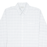 CALVIN KLEIN JEANS Mens Shirt White Striped Long Sleeve L