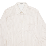 LIBERO Mens Shirt Beige Striped Long Sleeve M