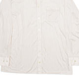 LIBERO Mens Shirt Beige Striped Long Sleeve M