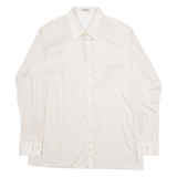 LIBERO Mens Shirt Beige Striped Long Sleeve M