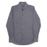 BOSS Slim Fit Mens Plain Shirt Grey Long Sleeve M