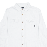 VANS Mens Plain Shirt White Long Sleeve M