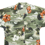 Mens Hawaiian Shirt Green Floral S