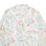 Mens Shirt Beige Crazy Pattern Long Sleeve L