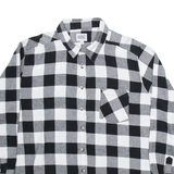 X-MAIL Mens Shirt Black Check Long Sleeve 2XL