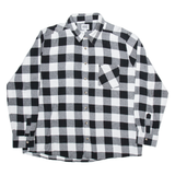 X-MAIL Mens Shirt Black Check Long Sleeve 2XL
