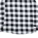 X-MAIL Mens Shirt Black Check Long Sleeve 2XL