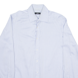 BOSS Mens Plain Shirt Blue Long Sleeve M