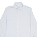 CALVIN KLEIN Slim Fit Mens Shirt White Striped Long Sleeve M