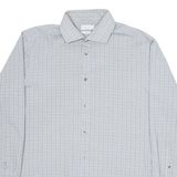 CALVIN KLEIN Slim Fit Mens Shirt Grey Check Long Sleeve L