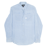 G-STAR Mens Plain Shirt Blue Long Sleeve M