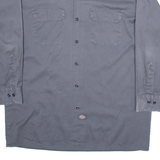 DICKIES Mens Worker Shirt Grey Long Sleeve L