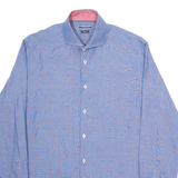 TOMMY HILFIGER Fitted Mens Plain Shirt Blue Long Sleeve M