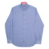 TOMMY HILFIGER Fitted Mens Plain Shirt Blue Long Sleeve M