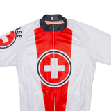 Swiss Cycling Mens Jersey White High Neck L