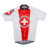 Swiss Cycling Mens Jersey White High Neck L