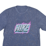 NIKE Mens Tie Dye T-Shirt Blue Crew Neck L