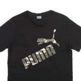 PUMA Camo Mens T-Shirt Black Crew Neck S