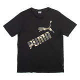 PUMA Camo Mens T-Shirt Black Crew Neck S