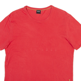 BOSS HUGO BOSS Mens T-Shirt Pink Crew Neck M