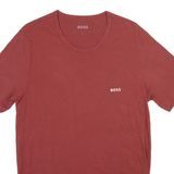 BOSS Mens T-Shirt Maroon Crew Neck L