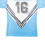 ERIMA #16 Mens Football Shirt Jersey Blue 80s V-Neck L