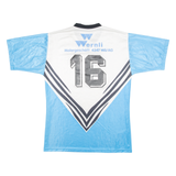 ERIMA #16 Mens Football Shirt Jersey Blue 80s V-Neck L