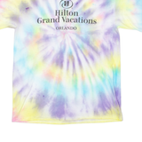 GILDAN Hilton Grand Vacations Orlando Mens Tie Dye T-Shirt Purple USA M