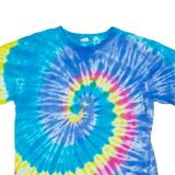 SPIRIT Mens Tie Dye T-Shirt Blue Crew Neck M