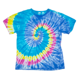 SPIRIT Mens Tie Dye T-Shirt Blue Crew Neck M