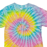 COLORTONE Mens Tie Dye T-Shirt Blue Crew Neck M
