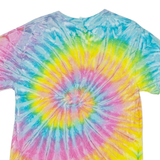 COLORTONE Mens Tie Dye T-Shirt Blue Crew Neck M