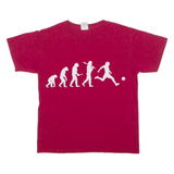 GILDAN Football Evolution Novelty Boys T-Shirt Red Crew Neck L